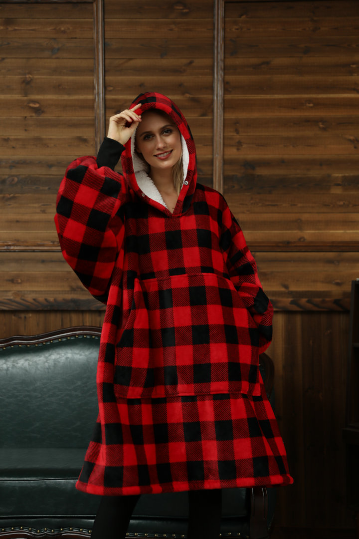 Oversized Wearable Sherpa Hoodie Sweatshirt Blanket With Sleeves - Buy ...