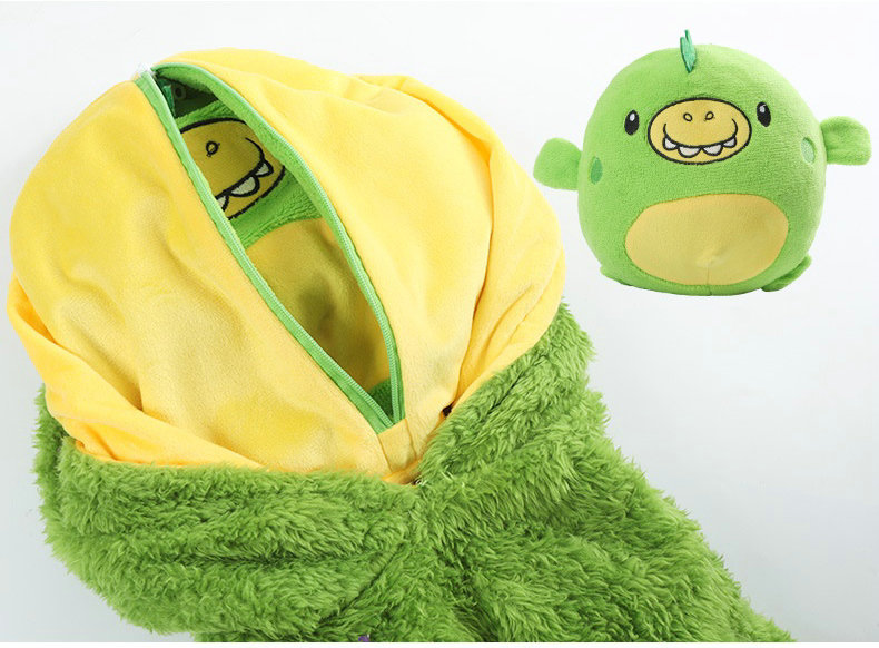 Kids Huggle Pets Animal Hoodie Blanket Supplier Folding Car Pillow