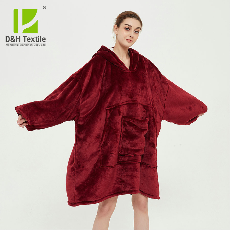 Giant Oversized Fluffy Fleece Wearable Sherpa Hoodie Sweatshirt Blanket