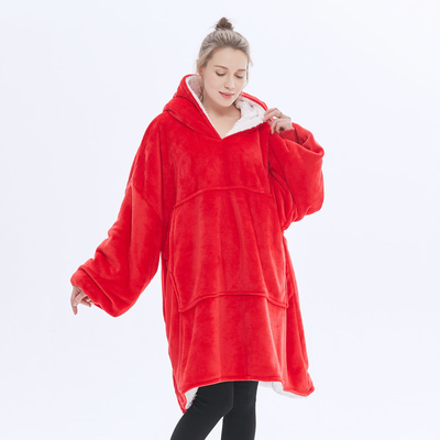 Wholesale Custom Blanket Sweatshirt Oversized Hoodie Blanket Flannel