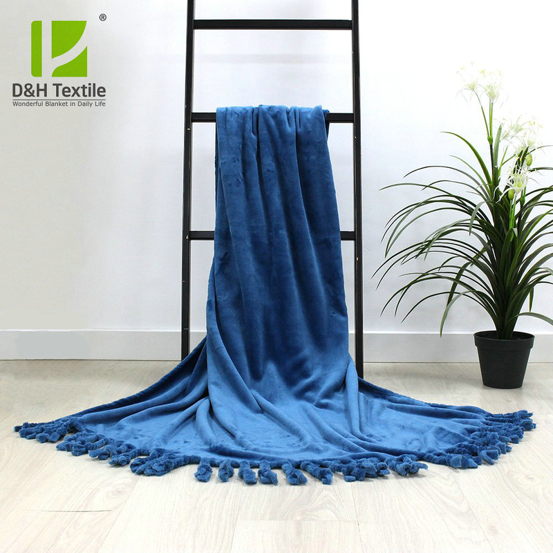 Handmade Flannel Tassel Trim Fringe Edging Leisure Throw Blanket - Buy ...