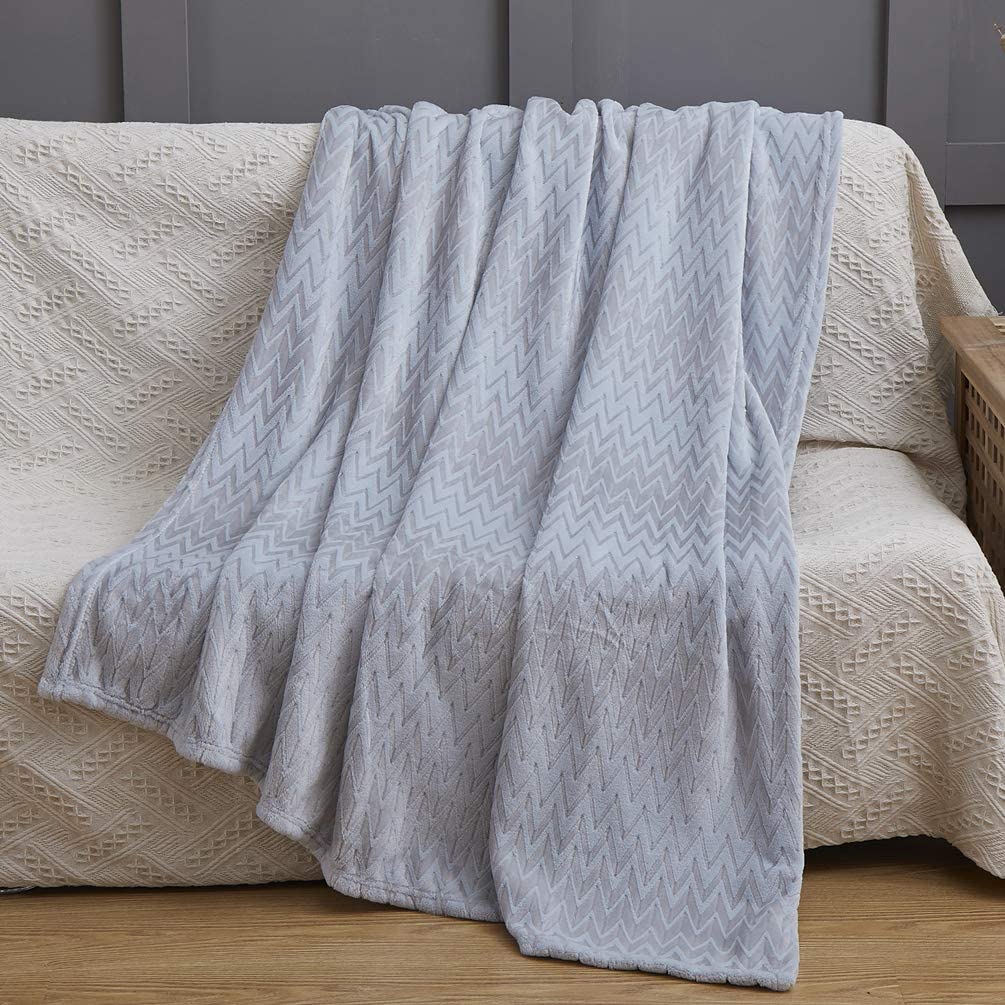 Warmy Embossed Sofa Fabric Chevron Flannel Mink Woven Blanket - Buy ...