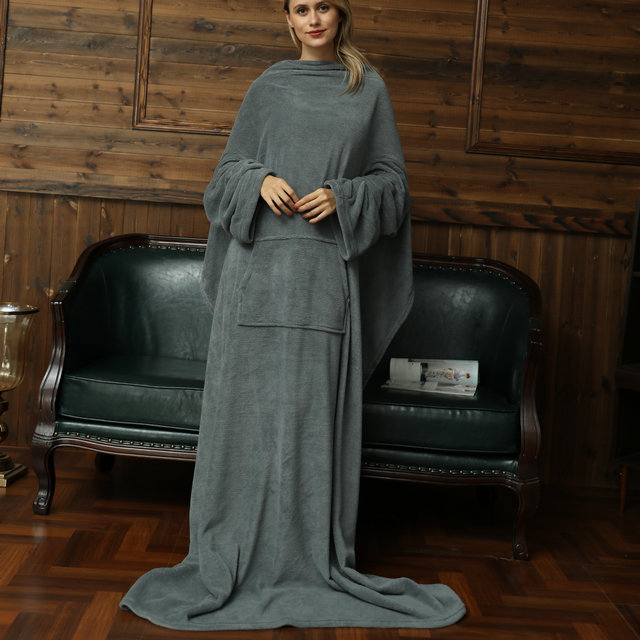 Premium Fleece Snuggie Blanket With Sleeves And Pocket For Adult Buy